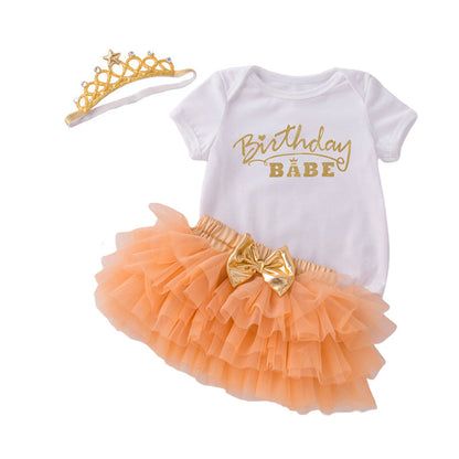 2 Pieces Set Baby Girls Tops Solid Color And Bow Skirts