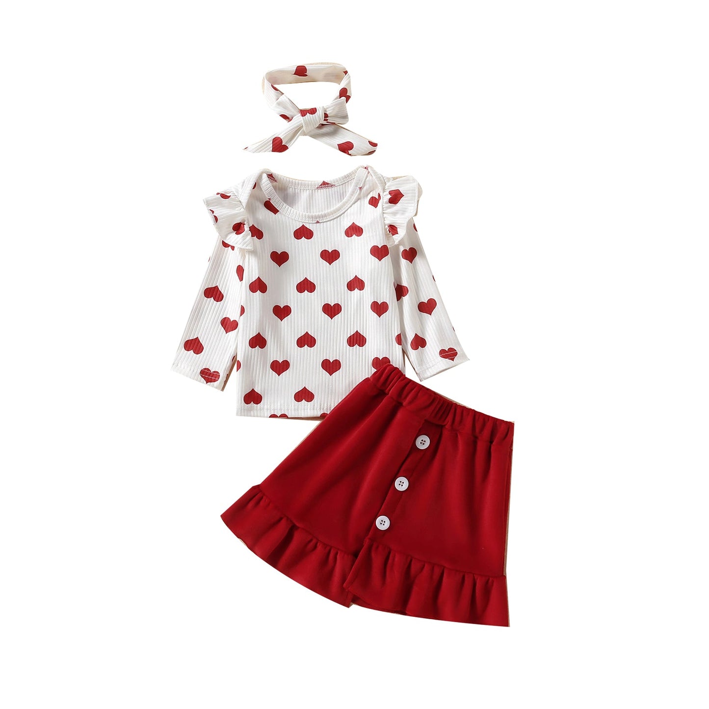 3 Pieces Set Baby Kid Girls Tops And Pants And Headwear