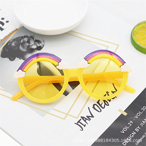 Wholesale PC Rainbow Cartoon Round Frame Kids Sunglasses