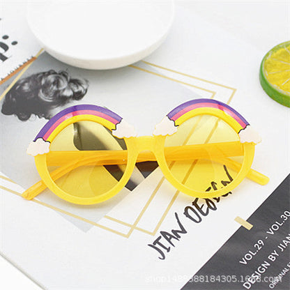 Wholesale PC Rainbow Cartoon Round Frame Kids Sunglasses