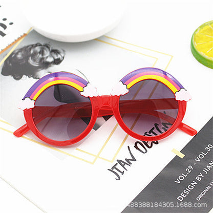 Wholesale PC Rainbow Cartoon Round Frame Kids Sunglasses