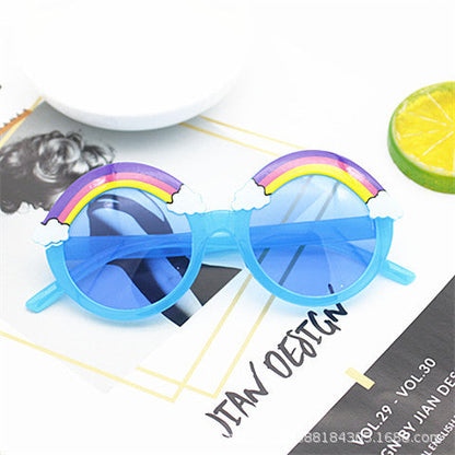 Wholesale PC Rainbow Cartoon Round Frame Kids Sunglasses