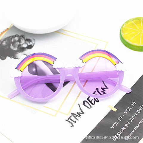 Wholesale PC Rainbow Cartoon Round Frame Kids Sunglasses