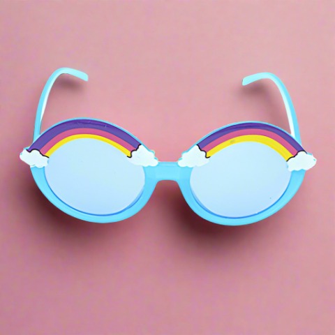 Wholesale PC Rainbow Cartoon Round Frame Kids Sunglasses