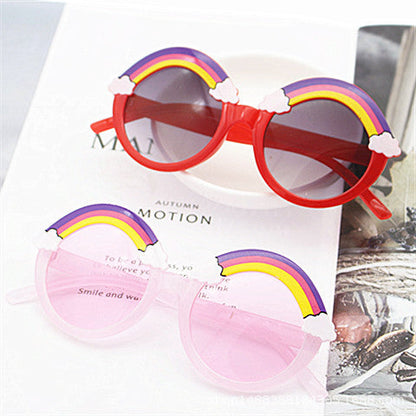 Wholesale PC Rainbow Cartoon Round Frame Kids Sunglasses