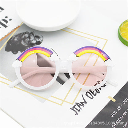 Wholesale PC Rainbow Cartoon Round Frame Kids Sunglasses