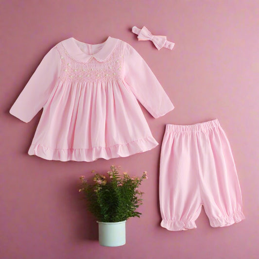 3 Pieces Set Baby Kid Girls Tops And Pants And Headwear