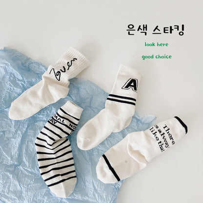 4 Pairs Striped Letters Accessories Socks Wholesale