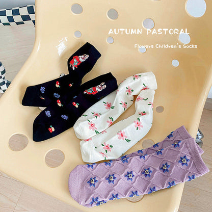 3 Pairs Girls Flower Cartoon Accessories Socks Wholesale