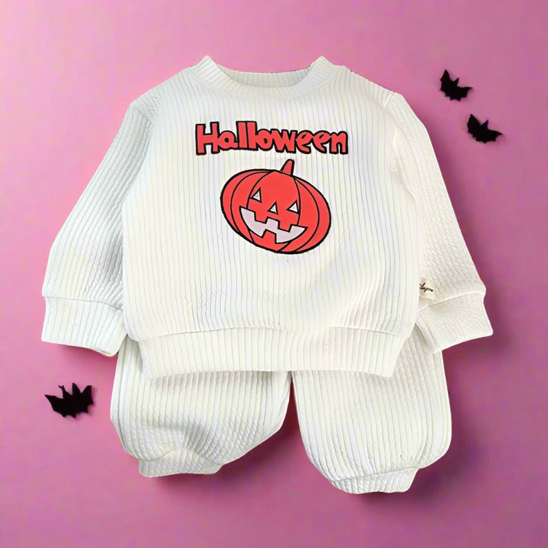 2 Pieces Set Baby Halloween Cartoon Print Tops And Pants