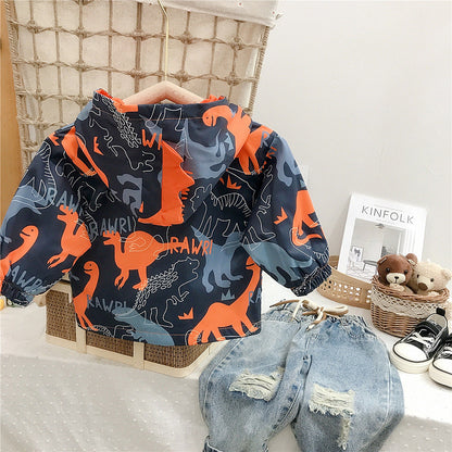 2 Pieces Set Baby Kid Boys Cartoon Print Jackets Outwears