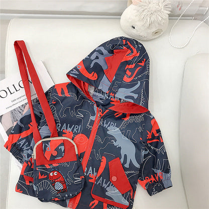 2 Pieces Set Baby Kid Boys Cartoon Print Jackets Outwears