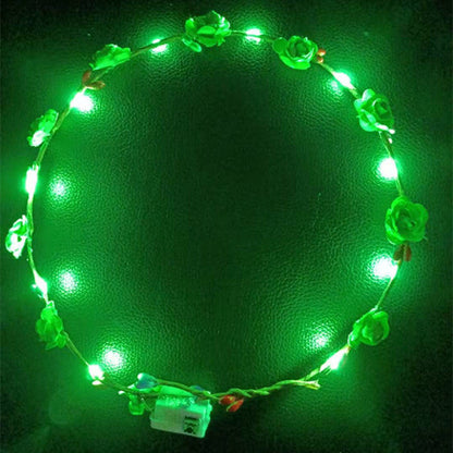 Wholesale of Wooden Luminous Flower Wreath Hairbands