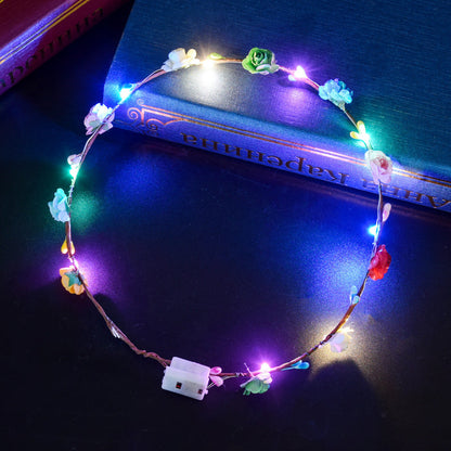 Wholesale of Wooden Luminous Flower Wreath Hairbands