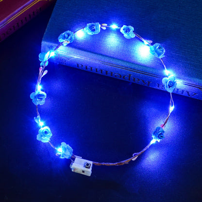 Wholesale of Wooden Luminous Flower Wreath Hairbands