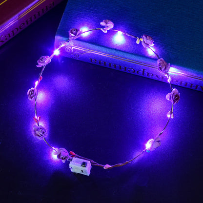 Wholesale of Wooden Luminous Flower Wreath Hairbands