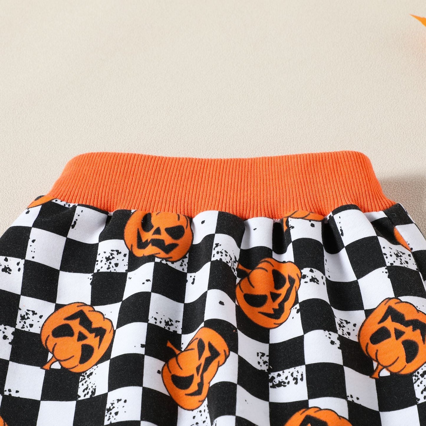 2 Pieces Set Baby Kid Girls Halloween Color-blocking Print Hoodies