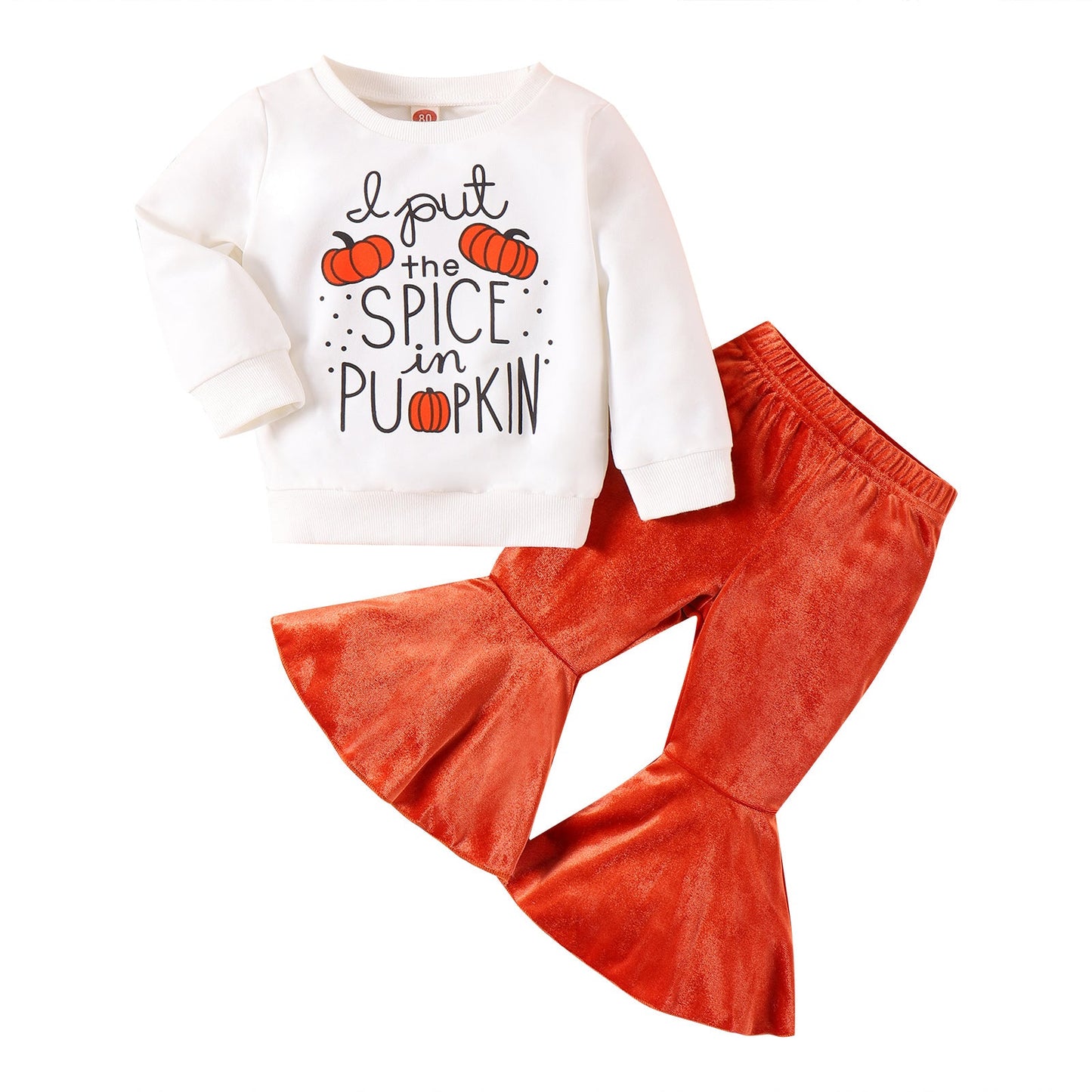 2 Pieces Set Baby Kid Girls Halloween Letters Tops And Pants