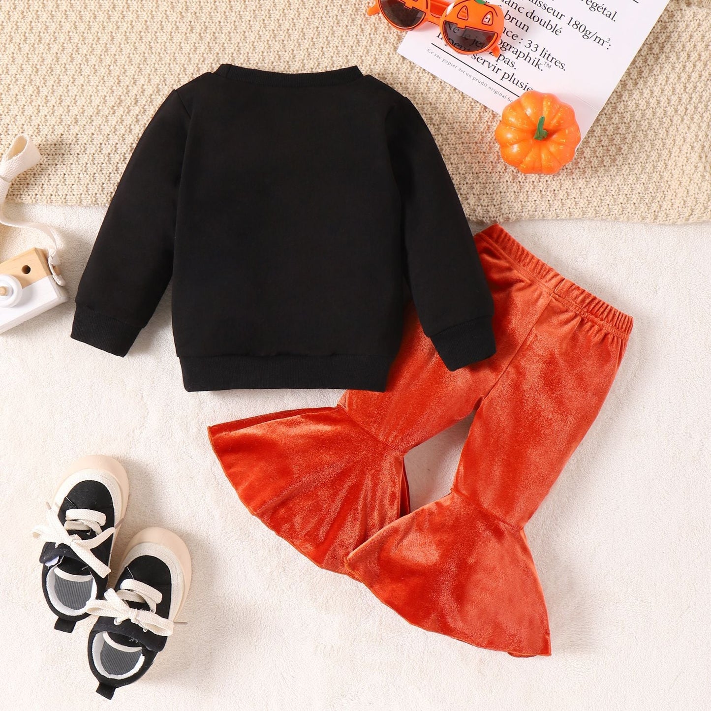 2 Pieces Set Baby Kid Girls Halloween Letters Tops And Pants