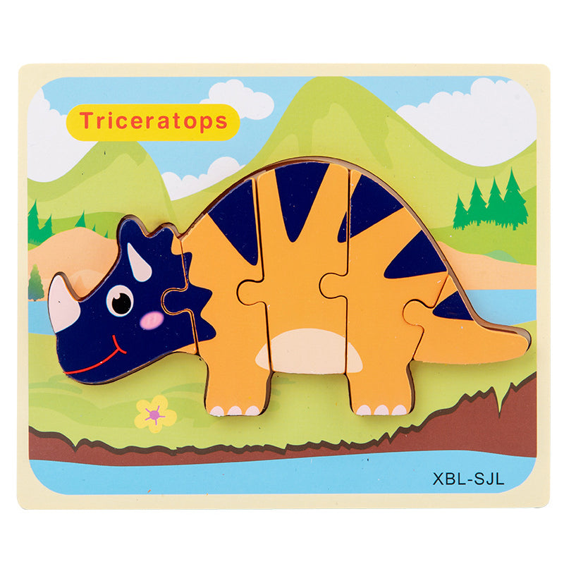 Wooden Dinosaur 3D Puzzle Jigsaw Set for Kids