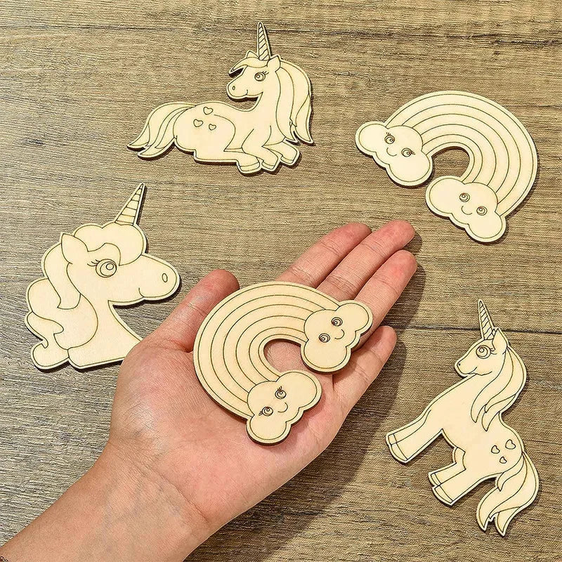 10pcs/set Unicorn Wooden DIY Painting Kit