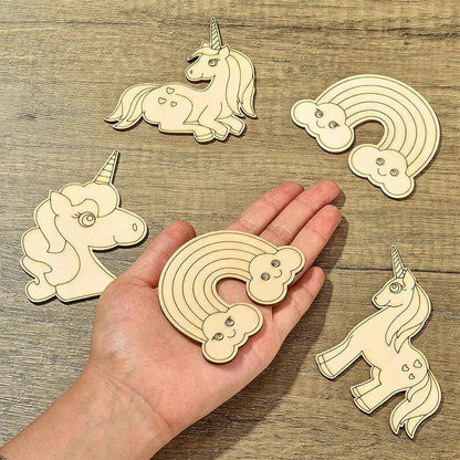 10pcs/set Unicorn Wooden DIY Painting Kit