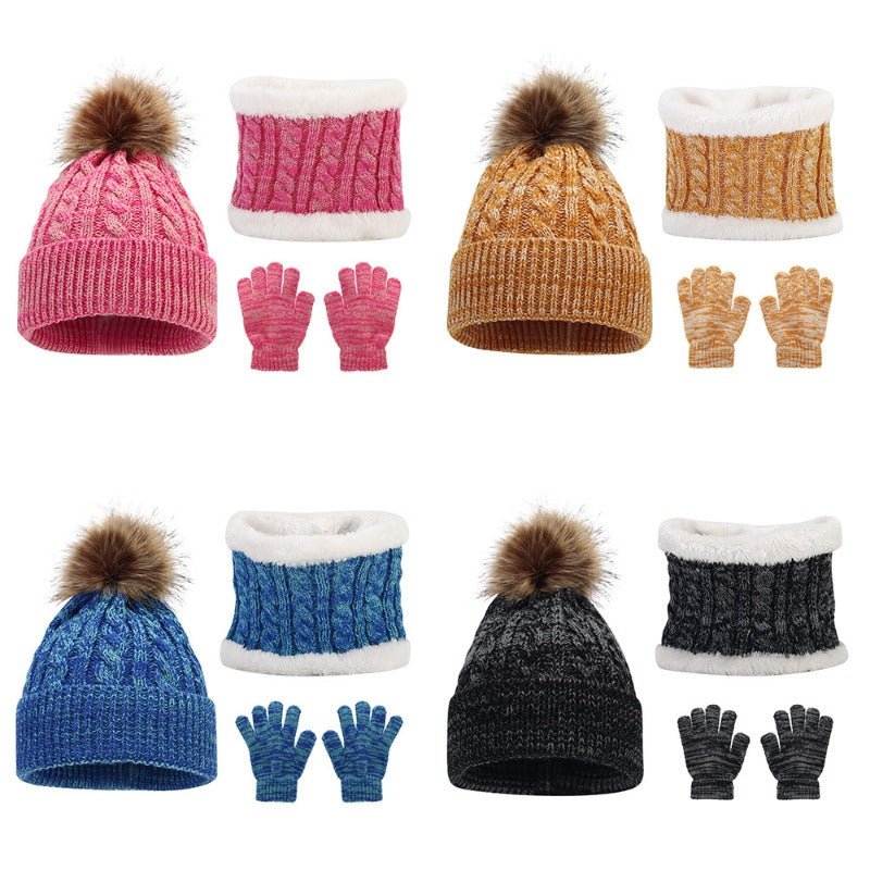 Wholesale Winter Baby Woolen Hat Double Layer Thickened Jacquard Love Knitted Hat