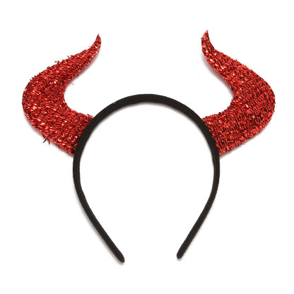 2 Pack Kid Girl Halloween Red Sequins Headband With Horn