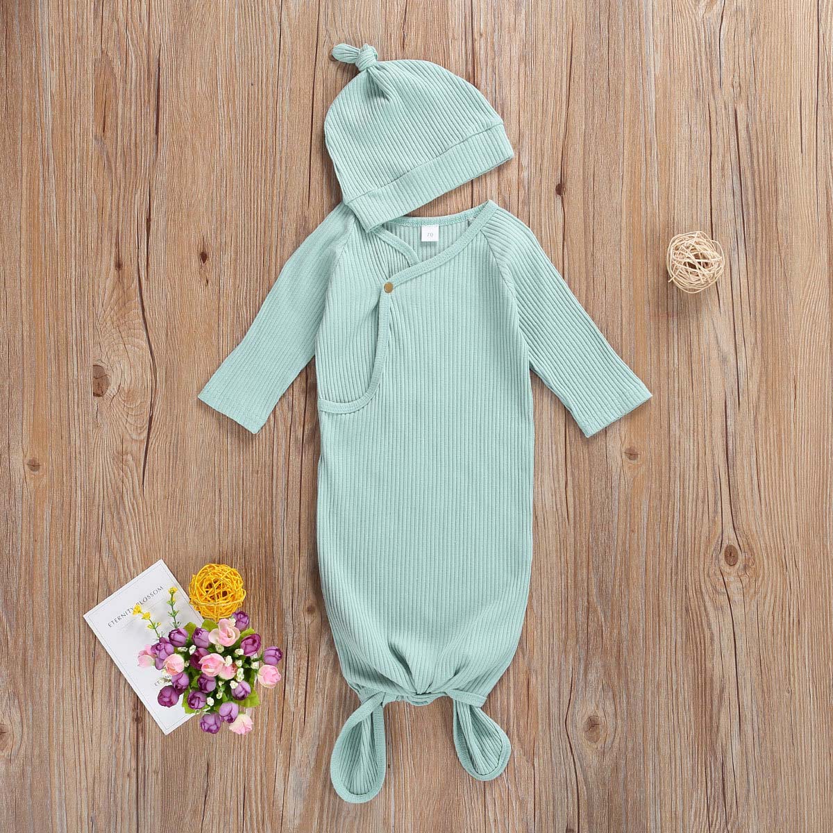 2 Pieces Baby Plain Ribbed Sleeping Bag With Hat Wholesale 23855333