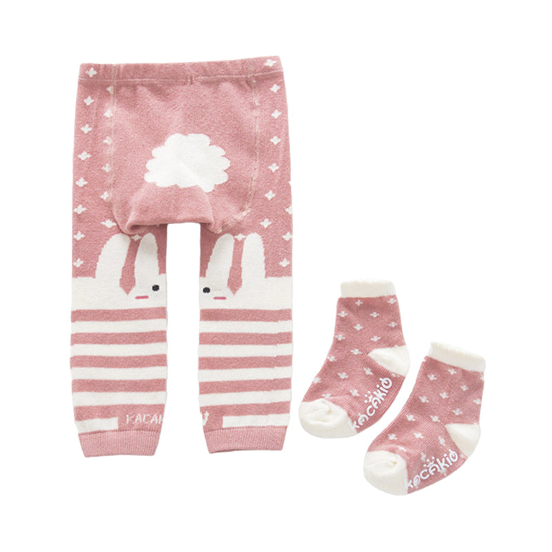 2 Pieces Lovely Baby Cartoon Pants & Socks