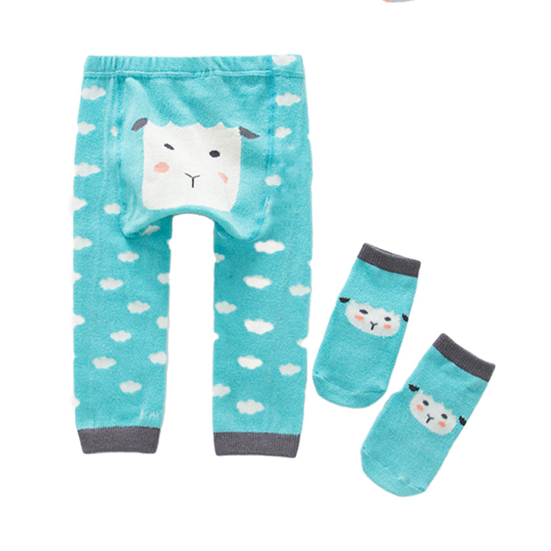 2 Pieces Lovely Baby Cartoon Pants & Socks