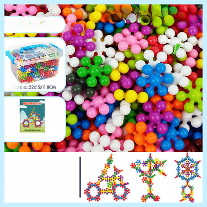 Wholesale of Children's 3D Three-dimensional Rotating Plastic Plum Blossom Building Blocks