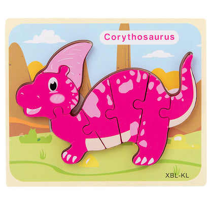 Wooden Dinosaur 3D Puzzle Jigsaw Set for Kids