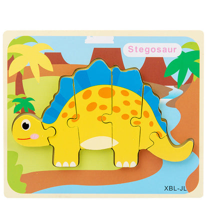 Wooden Dinosaur 3D Puzzle Jigsaw Set for Kids