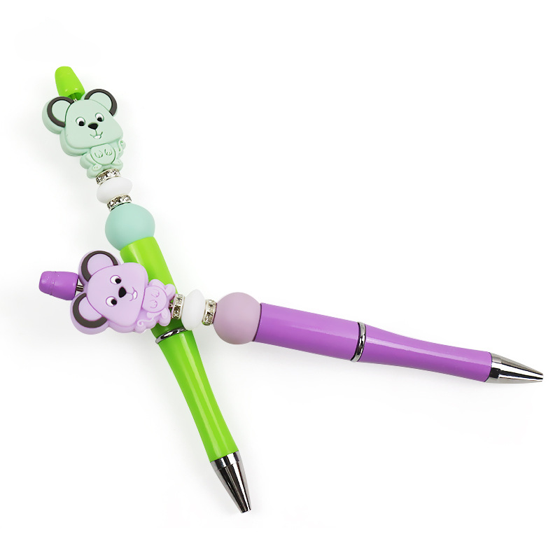 10PCS DIY Handmade Cartoon Mouse Silicone Bead Pen