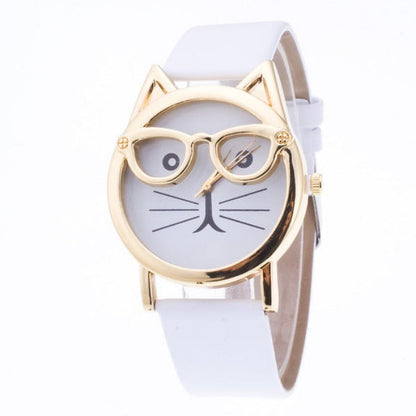 Analog Girl's Watch With Studio Cat Dial