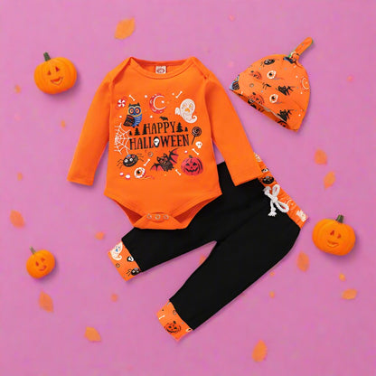 3 Pieces Set Baby Unisex Halloween Letters Animals Star