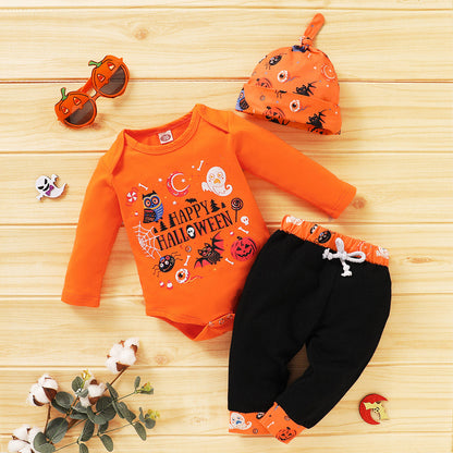 3 Pieces Set Baby Unisex Halloween Letters Animals Star