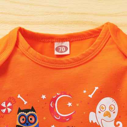 3 Pieces Set Baby Unisex Halloween Letters Animals Star