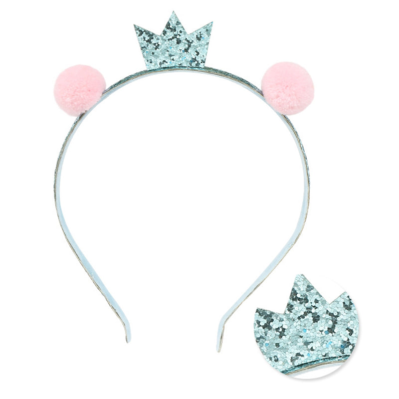 3 Pieces Kid Girl Sequins Pom Pom Headband