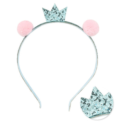 3 Pieces Kid Girl Sequins Pom Pom Headband