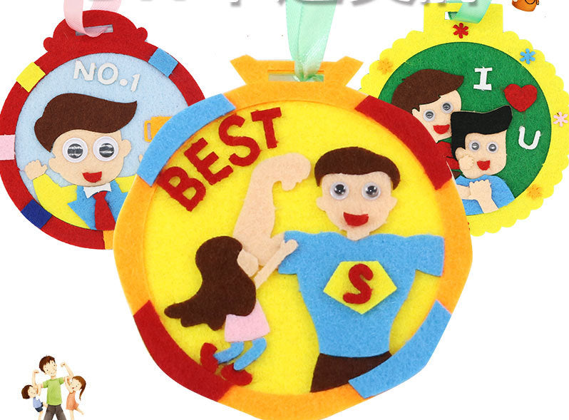 Wholesale Father's Day DIY Medal Cloth Toys