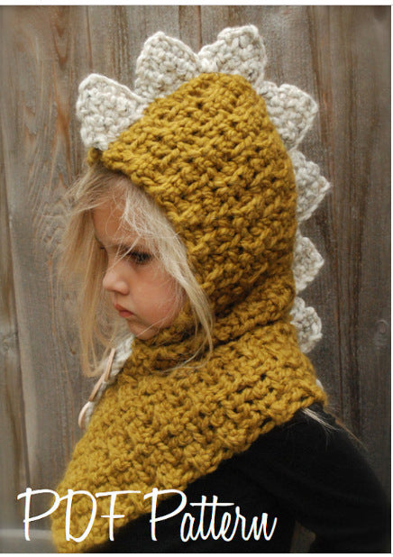 Wholesale Thick Wool Hand-knitted Children's Fox Hat Black Cat Neck Hood