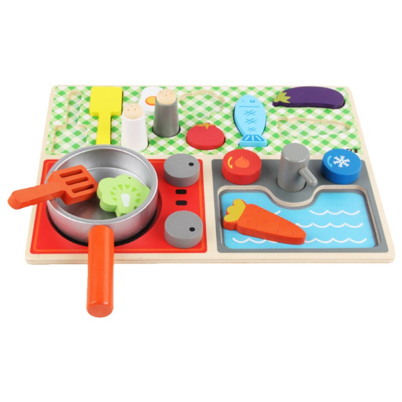 Wholesale Mini Kitchen Fruit and Vegetable Set Wooden Toys