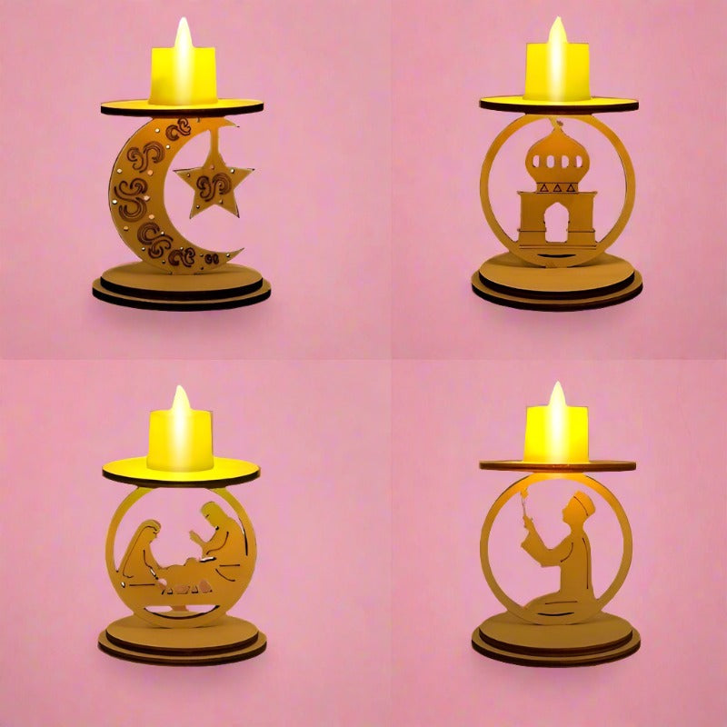 Wooden Three-dimensional Ornaments for Lent Candle Holders