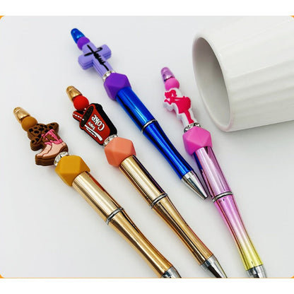 10pcs Cross Cowboy Boots Silicone Bead Pen