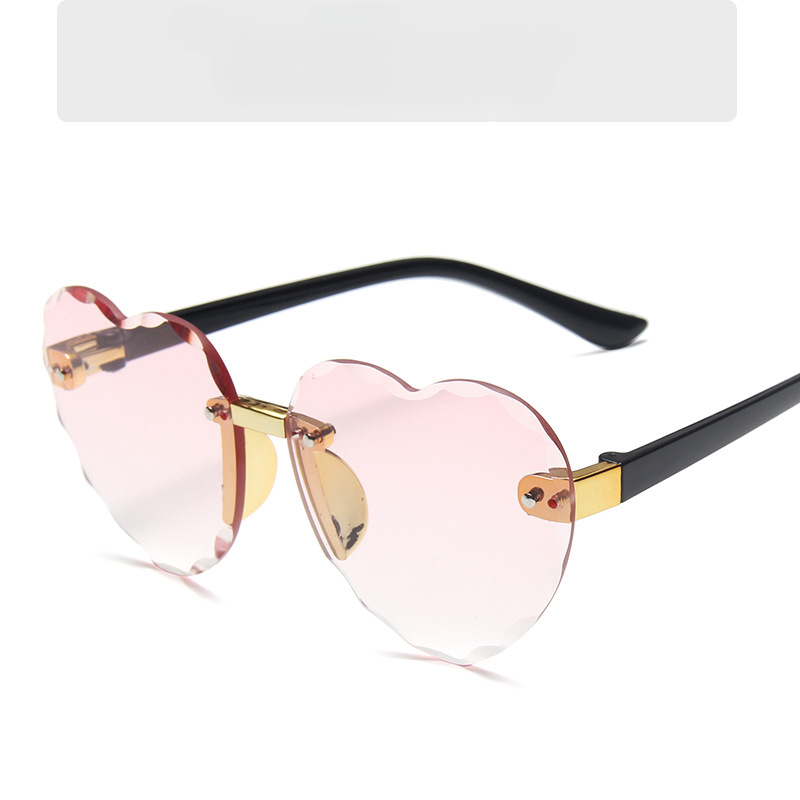 Wholesale PC Frameless Gradient Peach Heart Children's Sunglasses