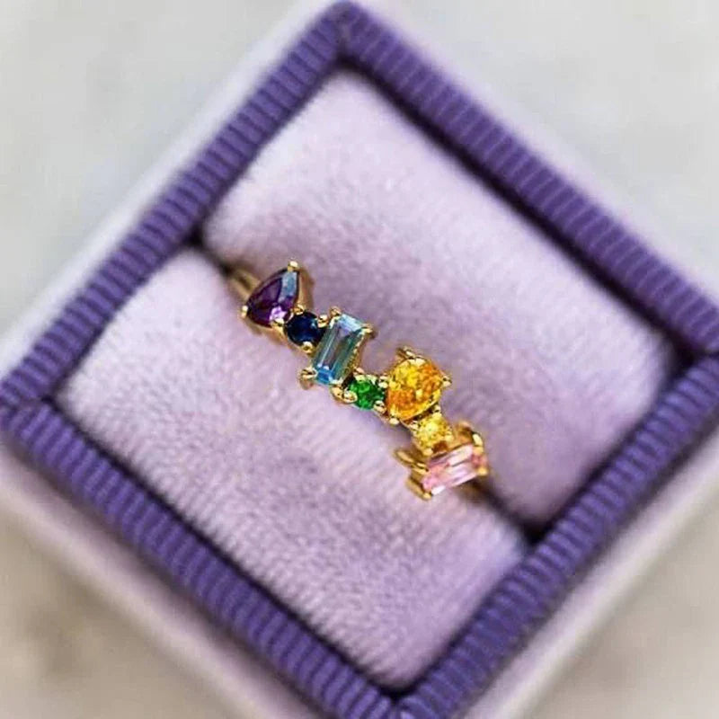 Zig-Zag Rainbow Ring