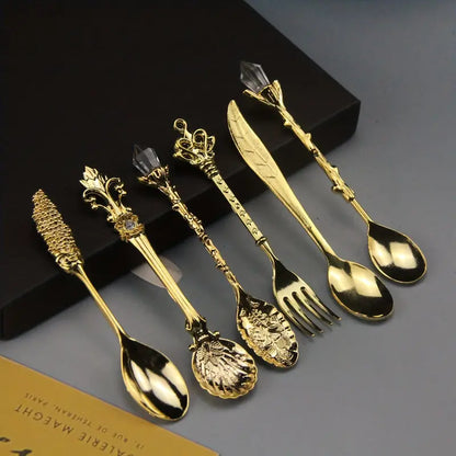 6pcs Mini Gold Cutlery Set