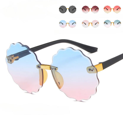 Wholesale Kids Cut Edge Flower Fashion Sunglasses